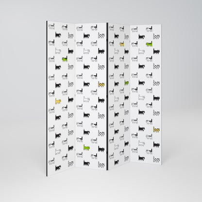 CATS COMPILATION Divisorio decorativo per ambienti a 4 pannelli