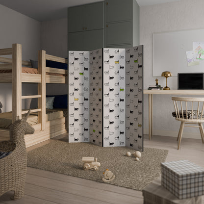 CATS COMPILATION Divisorio decorativo per ambienti a 4 pannelli