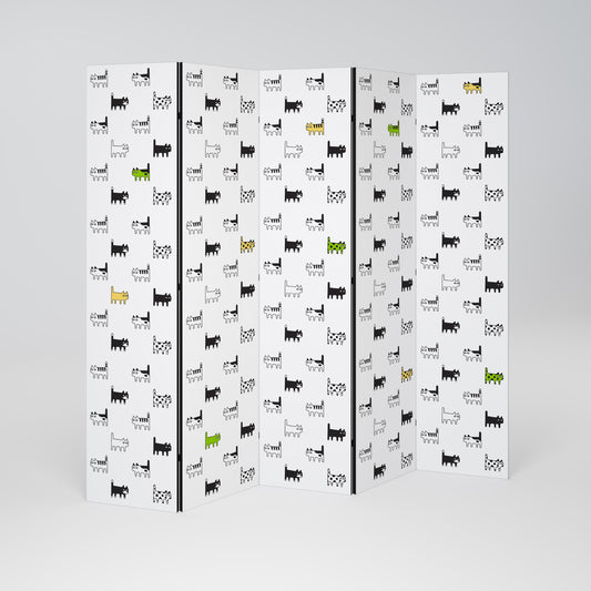 CATS COMPILATION Decorative 5-Panel Room Divider