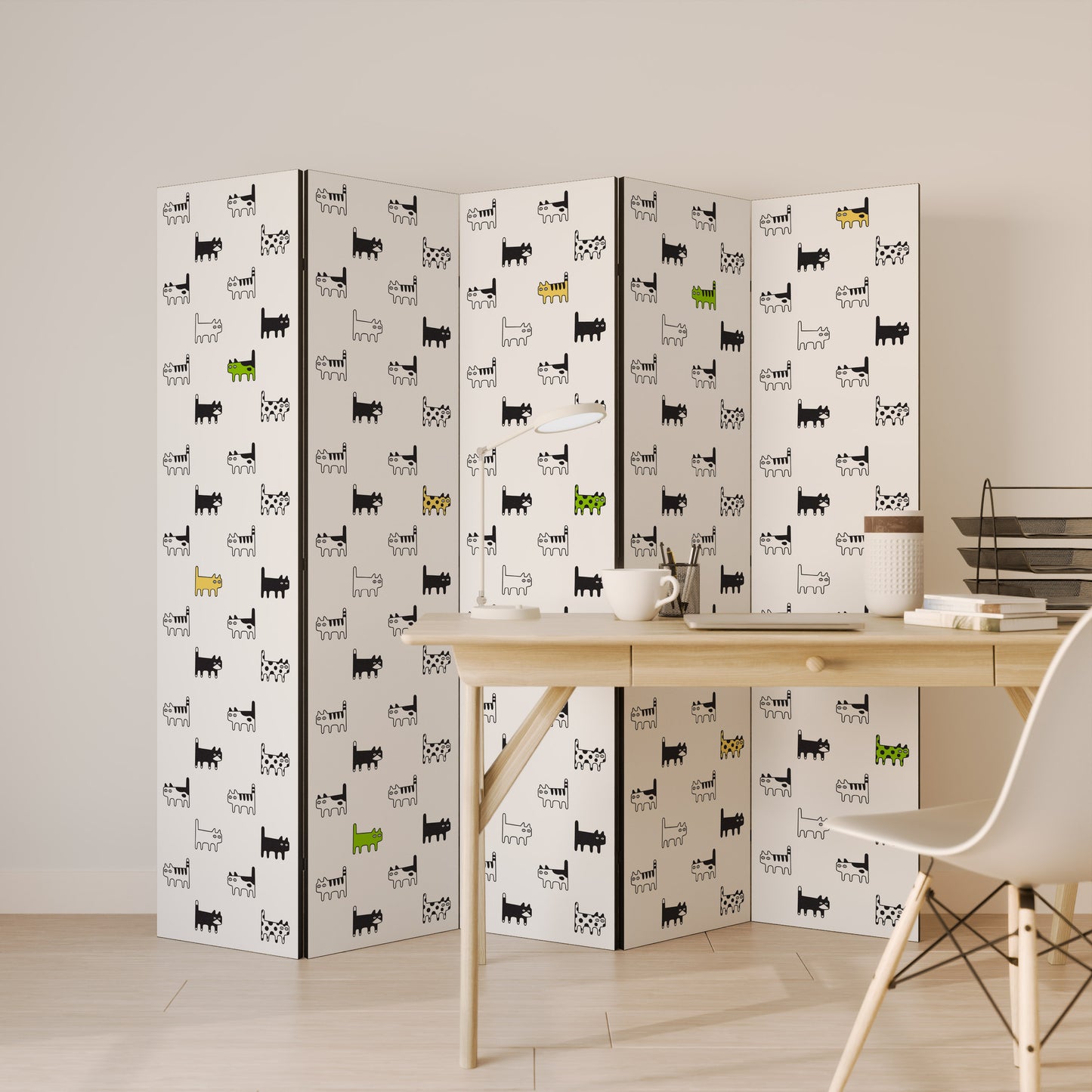 CATS COMPILATION Decorative 5-Panel Room Divider