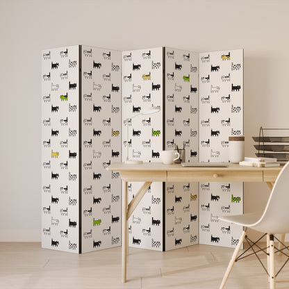 CATS COMPILATION Decorative 5-Panel Room Divider