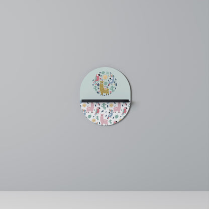 COLORFUL ALPACAS Oval Art Shelf In Black Finish