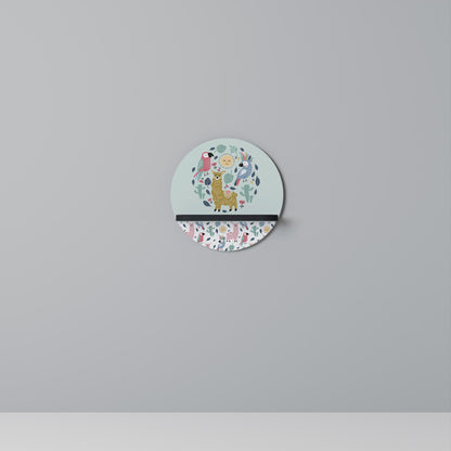 COLORFUL ALPACAS Mensola Rotonda Decorativa con Finitura Nera