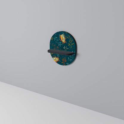 AUTUMN INSECTS Oval Art Shelf In Black Finish