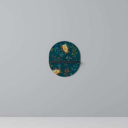 AUTUMN INSECTS Oval Art Shelf In Black Finish