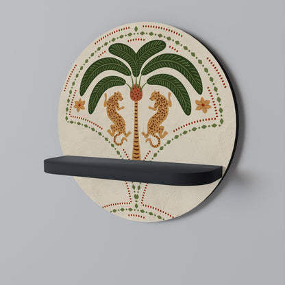 DANCING PREDATORS Mensola Rotonda Decorativa con Finitura Nera