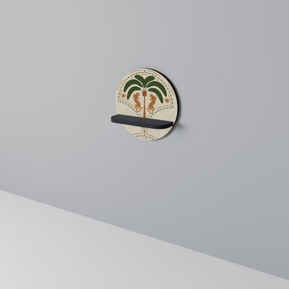 DANCING PREDATORS Mensola Rotonda Decorativa con Finitura Nera