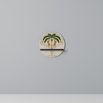 DANCING PREDATORS Mensola Rotonda Decorativa con Finitura Nera