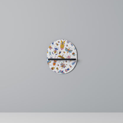 COLORFUL INSECTS Oval Art Shelf In Black Finish
