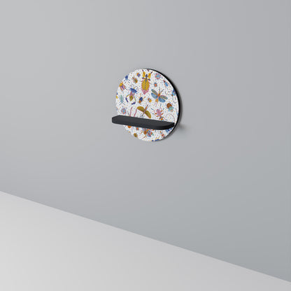 COLORFUL INSECTS Mensola Rotonda Decorativa con Finitura Nera