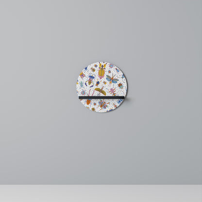 COLORFUL INSECTS Mensola Rotonda Decorativa con Finitura Nera