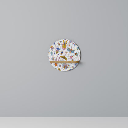 COLORFUL INSECTS Mensola Rotonda Decorativa in Effetto Rovere