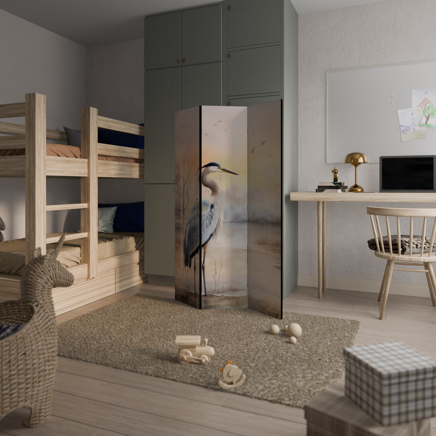 HERON DAYDREAM Divisorio decorativo per ambienti a 3 pannelli