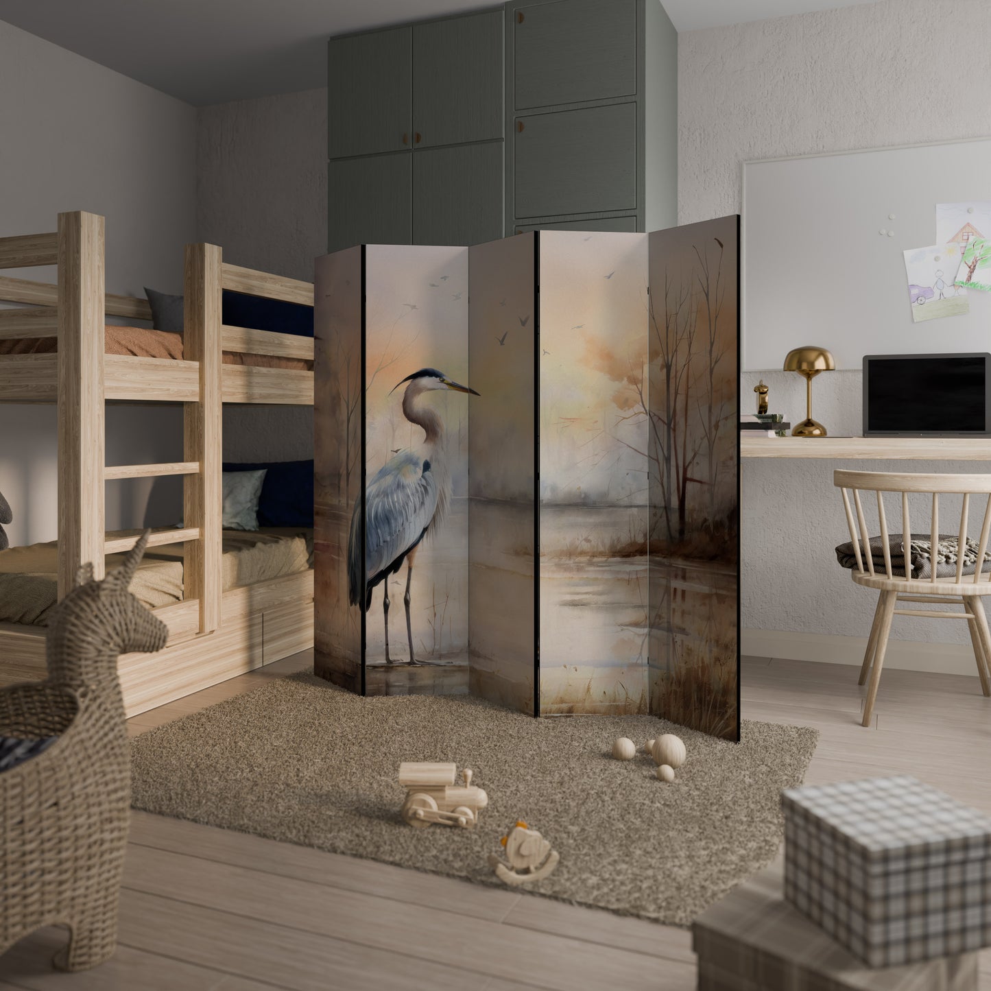 HERON DAYDREAM Divisorio decorativo per ambienti a 5 pannelli