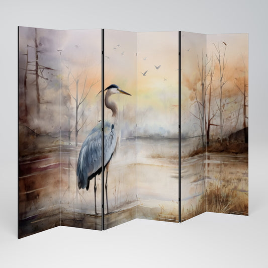 HERON DAYDREAM Decorative 6-Panel Room Divider