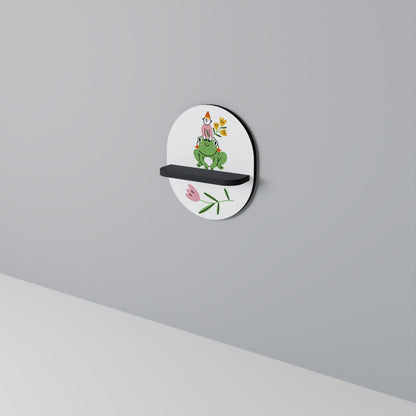 GARDEN INHABITANTS Oval Art Shelf In Black Finish