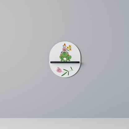 GARDEN INHABITANTS Oval Art Shelf In Black Finish