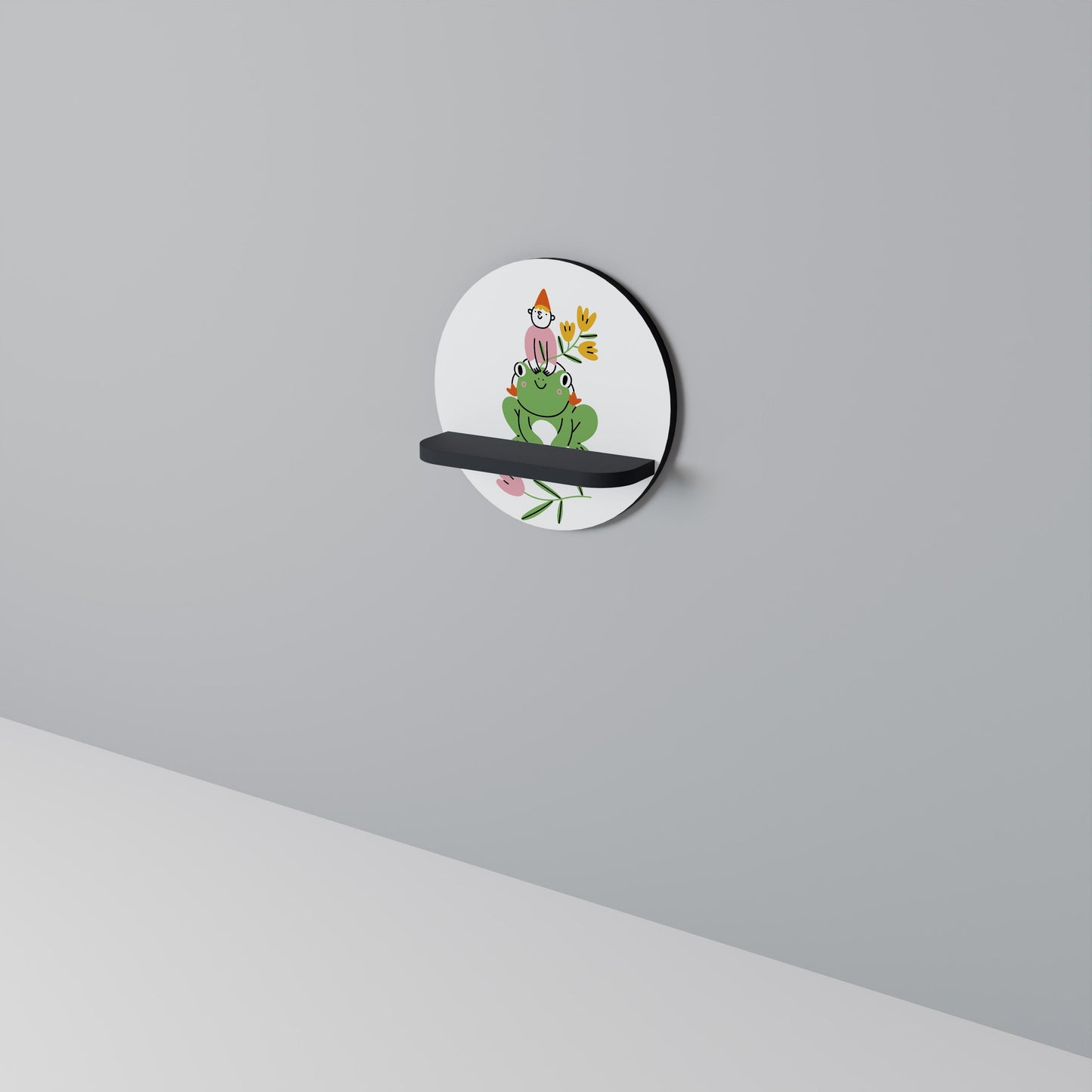 GARDEN INHABITANTS Mensola Rotonda Decorativa con Finitura Nera