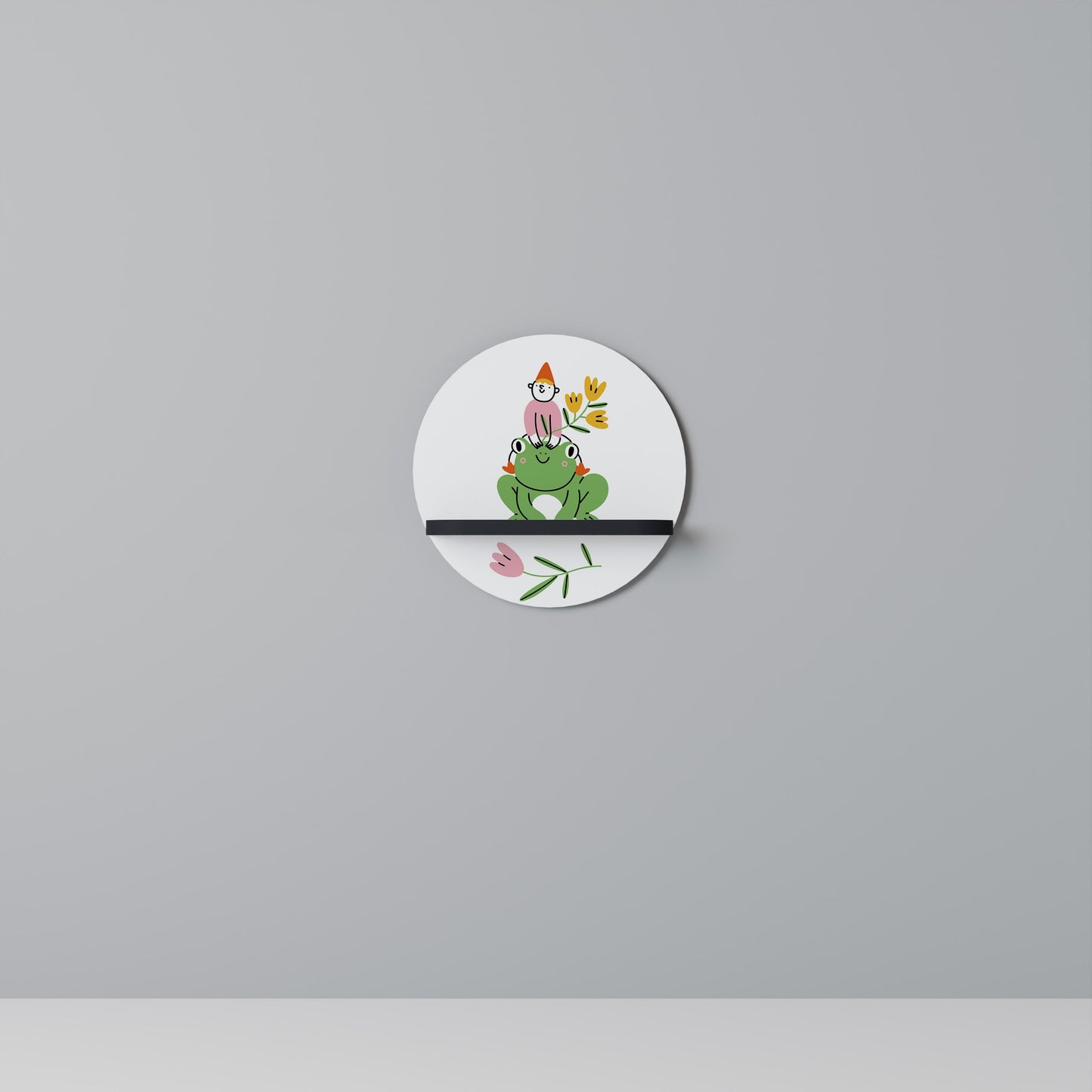 GARDEN INHABITANTS Mensola Rotonda Decorativa con Finitura Nera