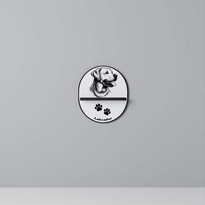 LABRADOR DOG Oval Art Shelf In Black Finish