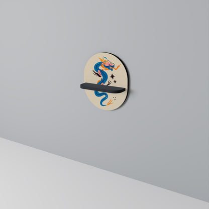 MYTHOLOGICAL CREATURES Oval Art Shelf In Black Finish