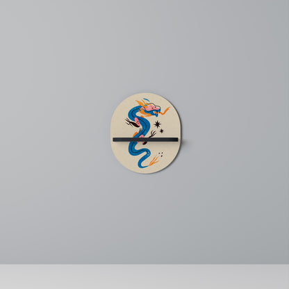 MYTHOLOGICAL CREATURES Oval Art Shelf In Black Finish