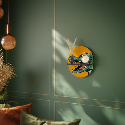 THREATENING GREETING Oval Art Shelf In Black Finish