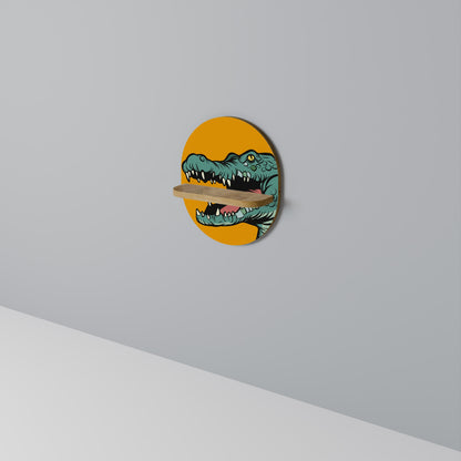 THREATENING GREETING Mensola Ovale Decorativa in Effetto Rovere