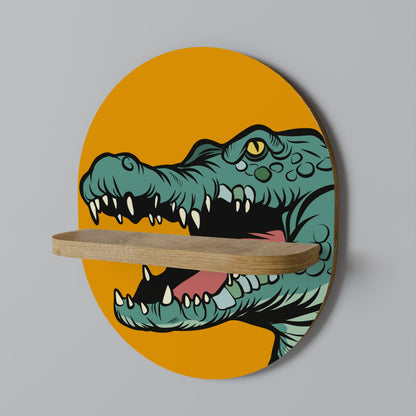 THREATENING GREETING Mensola Ovale Decorativa in Effetto Rovere