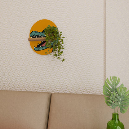 THREATENING GREETING Mensola Ovale Decorativa in Effetto Rovere