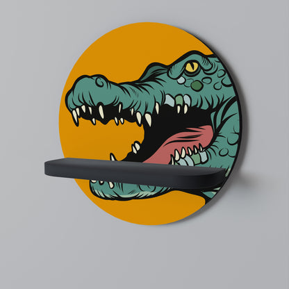 THREATENING GREETING Mensola Rotonda Decorativa con Finitura Nera