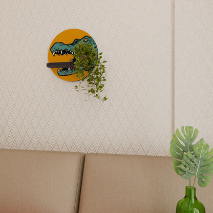 THREATENING GREETING Mensola Rotonda Decorativa con Finitura Nera