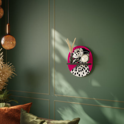 DALMATIAN SMILE Oval Art Shelf In Black Finish