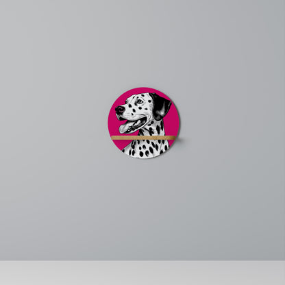 DALMATIAN SMILE Mensola Rotonda Decorativa in Effetto Rovere