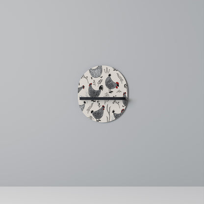 HAPPY HENS Oval Art Shelf In Black Finish