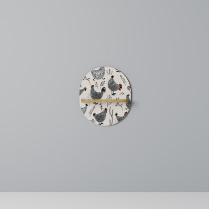 HAPPY HENS Mensola Ovale Decorativa in Effetto Rovere