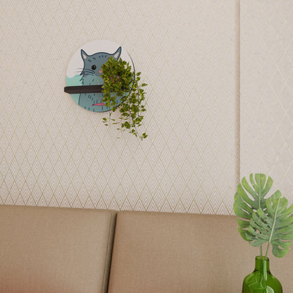 CAT SPLASH Mensola Rotonda Decorativa con Finitura Nera